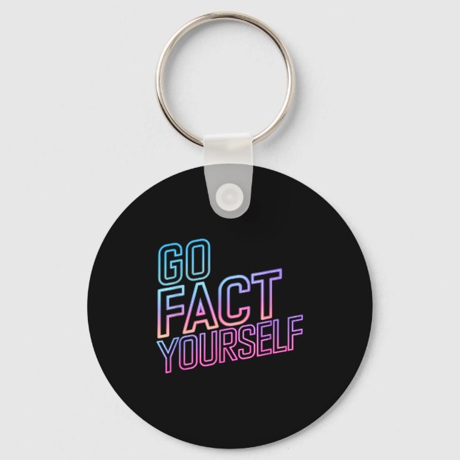 Llavero Kindly Go Fact Yourself Funny Cyber Vibes Slogan S (Anverso)