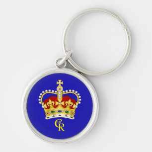 Llavero  King Charles III Monogram and Crown  Key Ring