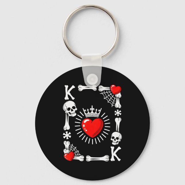 Llavero King Of Hearts Card Costume Funny Halloween King O (Anverso)