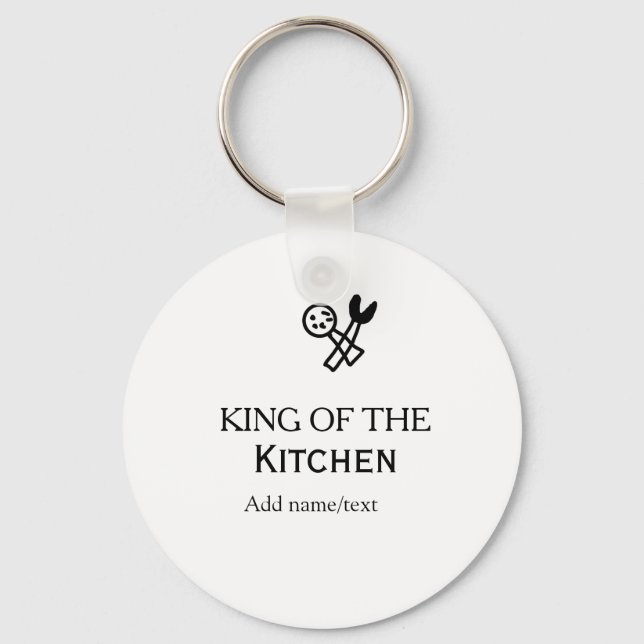 Llavero King of the kitchen chef cooking add name crown ha (Anverso)