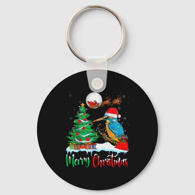 Llavero Kingfisher Santa Hat Xmas Tree Merry Christmas Kin (Anverso)