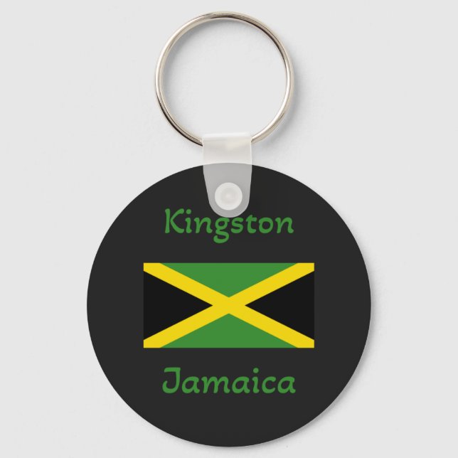 Llavero Kingston Jamaica - Keychain de la bandera jamaiqui (Anverso)