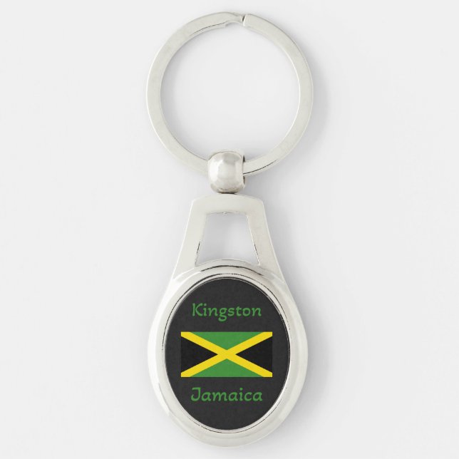 Llavero Kingston Jamaica - Keychain de la bandera jamaiqui (Anverso)