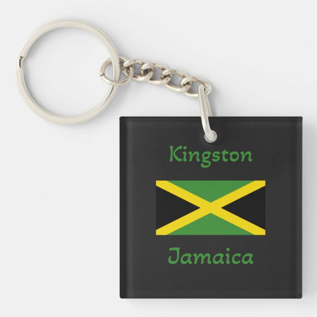 Llavero Kingston Jamaica - Keychain de la bandera jamaiqui (Frente)