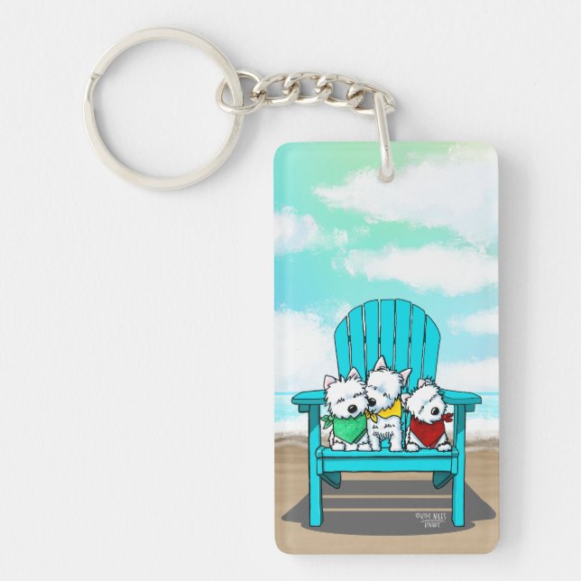 Llavero KiniArt Beach Westies (Frente)
