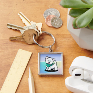 Llavero KiniArt Cutieface Westie Keychain