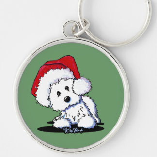 Llavero KiniArt Santa Westie Dog