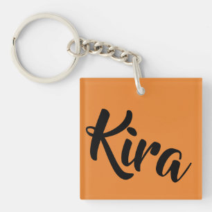Llavero Kira de la caligrafía del negro del huérfano de 
