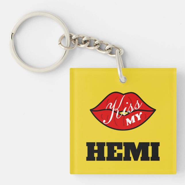 Llavero Kiss My Hemi Power Yellow Jacket Challenger (Frente)