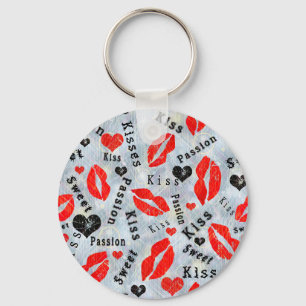 Llavero Kiss, red lips.