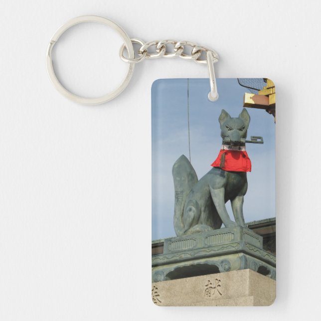 Llavero Kitsune キ ツ ネ (Fox) con clave en la boca (Frente)