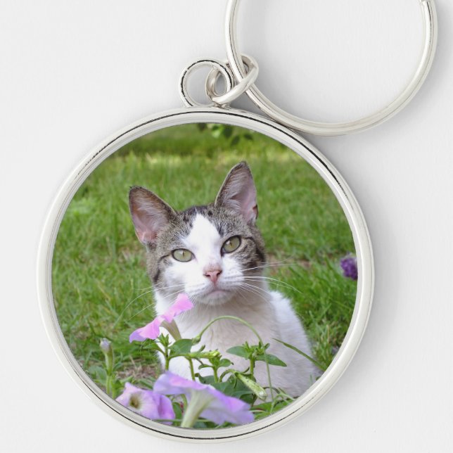 Llavero Kitty en la cadena de claves de flores (Frente)