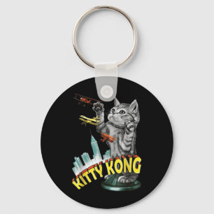 Llavero Kitty Kong Fierce Cat Retro Vintage Pink Textos Mu