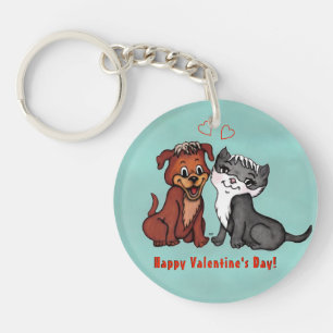 Llavero Kitty y Puppy, ¡Feliz Día de San Valentín!