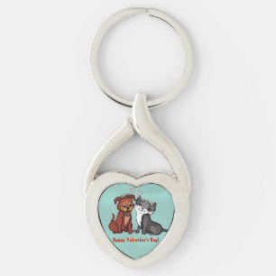 Llavero Kitty y Puppy, ¡Feliz Día de San Valentín!