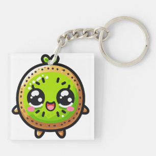 Llavero Kiwi Kawaii Alegre - Fruta Sonriente Adorable