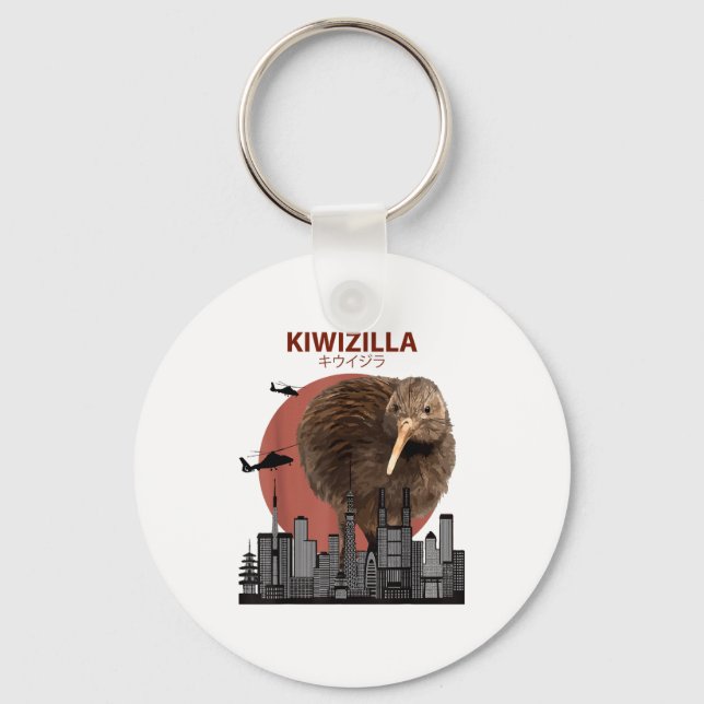 Llavero Kiwizilla Funny Kiwi _ New Zealand Bird Lovers Gif (Anverso)
