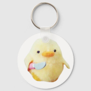 Llavero Knife Duck Plush Meme Keychain