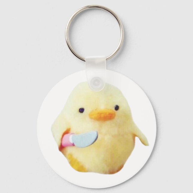 Llavero Knife Duck Plush Meme Keychain (Anverso)
