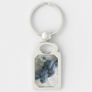 Llavero Knot Photo Rectangle Keychain Metalizado
