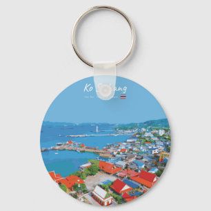 Llavero Ko Sichang, Tailandia - Vista vibrante del puerto