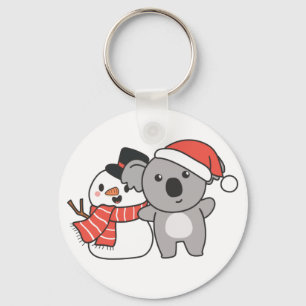 Llavero Koala Con Snowman En Invierno Para Navidades Keych