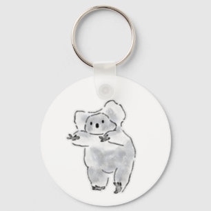 Llavero Koala Gris Esponjoso Extendiendo Sus Brazos