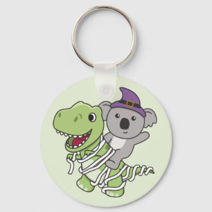 Llavero Koala Happy Halloween T-rex Mummy Costume Keychain