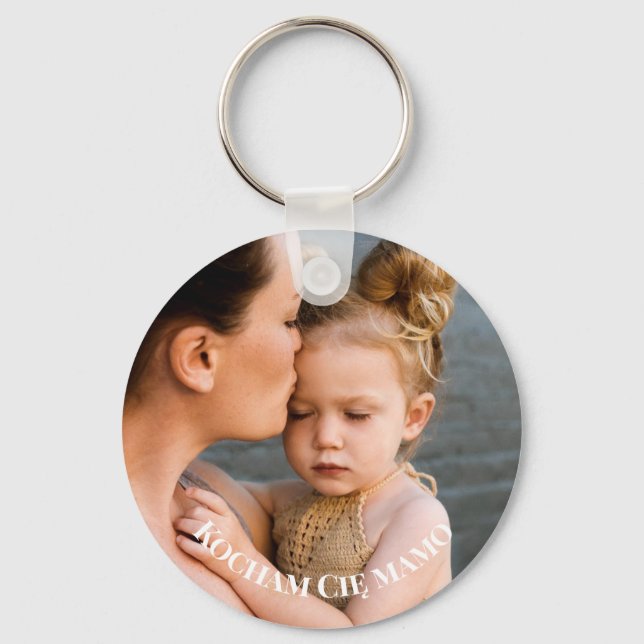 Llavero Kocham CiæMamo Te amo mamá en polaco (Anverso)