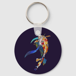 Llavero Koi en el vidrio espacial Art Keychain moderno der