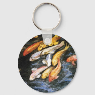 Llavero Koi Fish Art Pintando Charm Keychain