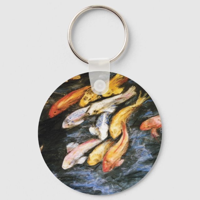 Llavero Koi Fish Art Pintando Charm Keychain (Anverso)