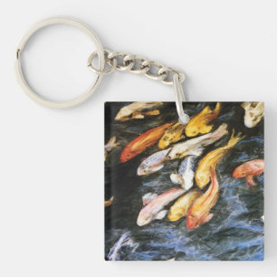 Llavero Koi Fish Art Pintando Encantos Keychain