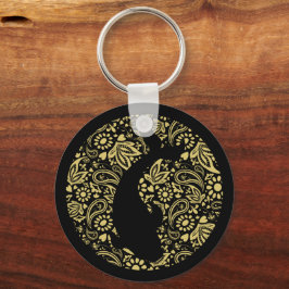Llavero Koi Fish Black and Gold Decorativo
