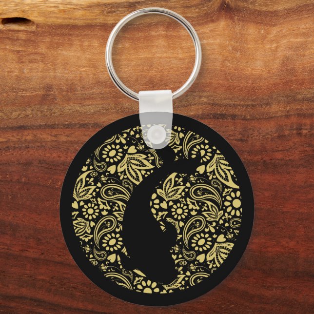 Llavero Koi Fish Black and Gold Decorativo (Anverso)