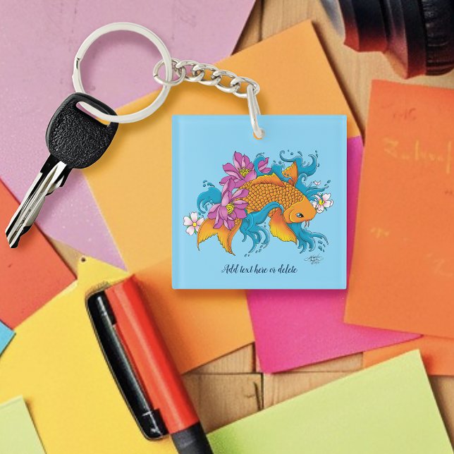 Llavero Koi Fish Lotus Cherry Blossoms (Subido por el creador)