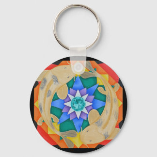 Llavero Koi Fish y Lotus Keychain