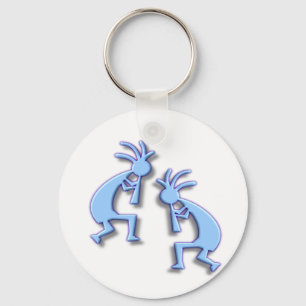 Llavero Kokopelli azul claro