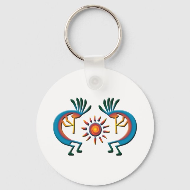 Llavero Kokopelli con Sun Southwest Key Chain (Anverso)