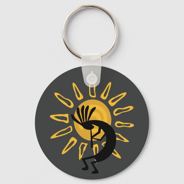 Llavero Kokopelli Gold Sun Southwest Key Chain (Anverso)