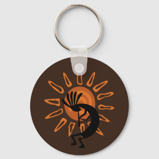 Llavero Kokopelli Sun Southwest Rustic Brown Keychain