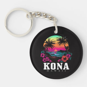 Llavero Kona Hawái Flores de Hibisco Hawaiano Surfista 