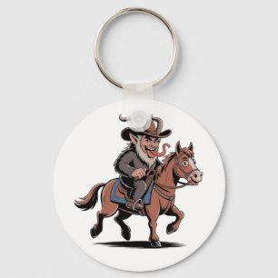Llavero Krampus Navideño Malvado Vaquero Caballo Occidenta