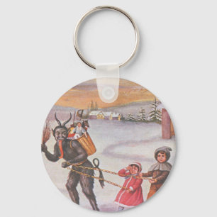 Llavero Krampus robando juguetes y niños