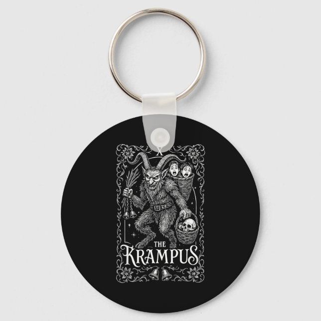 Llavero Krampus Tarot Card Design Christmas Season Evil Pa (Anverso)