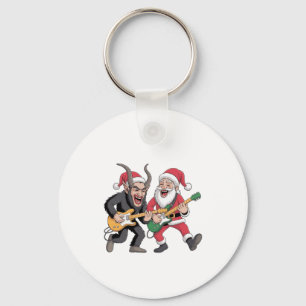 Llavero Krampus y Santa tocando guitarra eléctrica en Navi