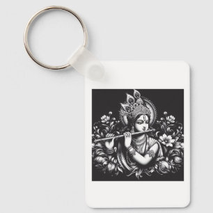 Llavero Krishna Negro y Blanco