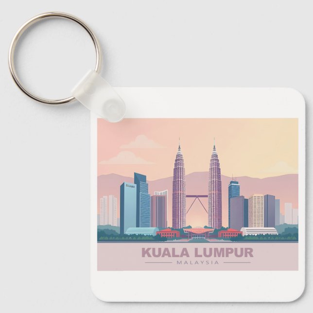 Llavero Kuala Lumpur Malasia Pastel Travel (Anverso)