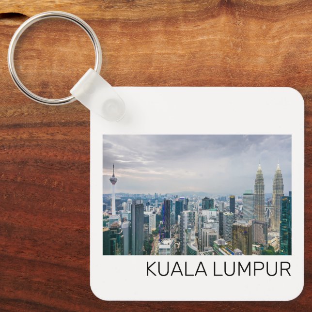 Llavero Kuala Lumpur Malaysia Skyline Vintage Souvenir (Anverso)