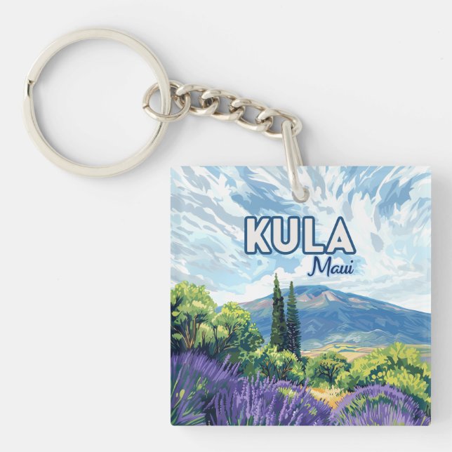 Llavero Kula Maui Haleakala Hawaii Lavender Retro (Frente)
